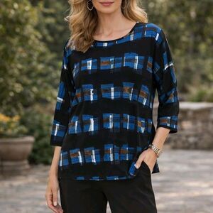 Clara Sun Woo Artsy Abstract Blouse Top